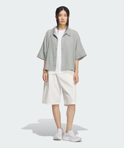 adidas(アディダス)の「ソフトリュクス シアー ルーズフィット 襟付き 半袖シャツ / アディダス adidas(Tシャツ/カットソー・レディース・グリーン・XX-LARGE/LARGE/MEDIUM/SMALL/X-LARGE/X-SMALL)」の5枚目の写真