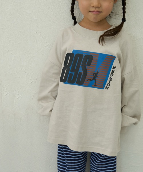 pairmanon(ペアマノン)の「【90-150cm】綿100% アソートロゴプリントオーバーサイズ長袖Tシャツ(Tシャツ/カットソー・キッズ・ネイビー/グレー系その他/イエロー/ブルー/ブルー系その他/グレー/レッド系その他/チャコールグレー・100/130/120/140/150/90/110)」の14枚目の写真