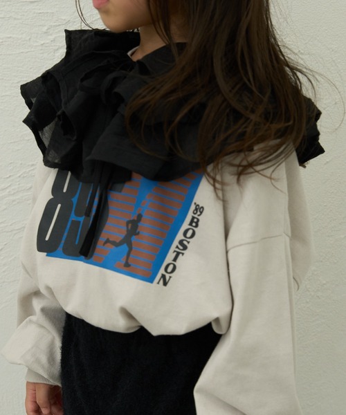 pairmanon(ペアマノン)の「【90-150cm】綿100% アソートロゴプリントオーバーサイズ長袖Tシャツ(Tシャツ/カットソー・キッズ・ネイビー/グレー系その他/イエロー/ブルー/ブルー系その他/グレー/レッド系その他/チャコールグレー・100/130/120/140/150/90/110)」の15枚目の写真