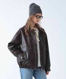 フェイクレザー フライト ジャケット