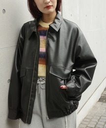 フェイクレザー フライト ジャケット