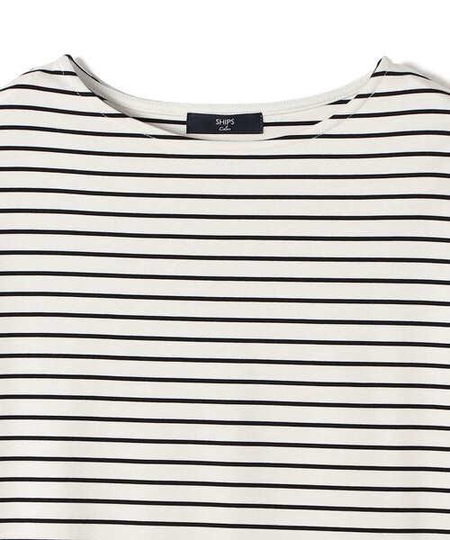 SHIPS Colors(シップス カラーズ)の「【WEB限定】〈手洗い可能〉ボーダー ポンチ レースカフス トップス◇(Tシャツ/カットソー・レディース・オフホワイト/ブラック・ONE SIZE)」の12枚目の写真
