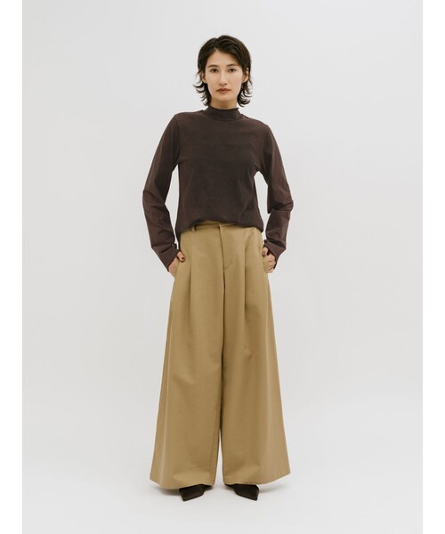 MIDIUMISOLID（ミディウミソリッド）の「MIDIUMISOLID for Ladies ピグメントハイネックインナー（Tシャツ/カットソー・レディース・ブラウン・FREE）」の4枚目の写真
