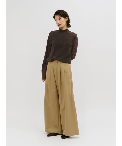 MIDIUMISOLID（ミディウミソリッド）の「MIDIUMISOLID for Ladies ピグメントハイネックインナー（Tシャツ/カットソー・レディース・ブラウン・FREE）」の5枚目の写真