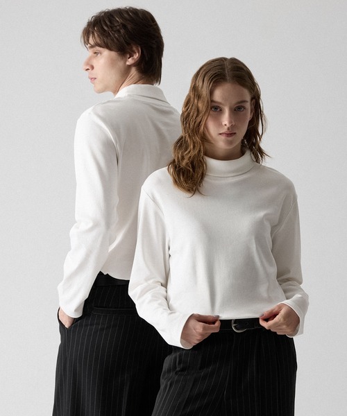CLEL(クレイル)の「【CLEL】Giza Cotton Turtleneck T-Shirt / ギザコットン タートルネックTシャツ(ロンT/吸水速乾)(Tシャツ/カットソー・メンズ・ホワイト/ワインレッド/ブラック・S/XS/L/M)」の14枚目の写真