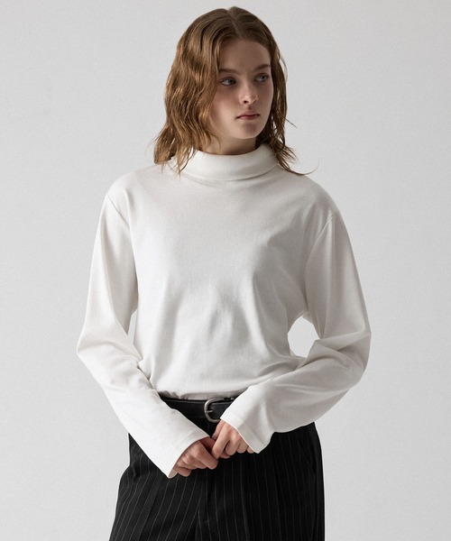 CLEL(クレイル)の「【CLEL】Giza Cotton Turtleneck T-Shirt / ギザコットン タートルネックTシャツ(ロンT/吸水速乾)(Tシャツ/カットソー・メンズ・ホワイト/ワインレッド/ブラック・S/XS/L/M)」の16枚目の写真