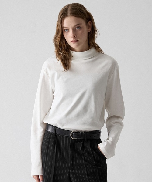 CLEL(クレイル)の「【CLEL】Giza Cotton Turtleneck T-Shirt / ギザコットン タートルネックTシャツ(ロンT/吸水速乾)(Tシャツ/カットソー・メンズ・ホワイト/ワインレッド/ブラック・S/XS/L/M)」の17枚目の写真