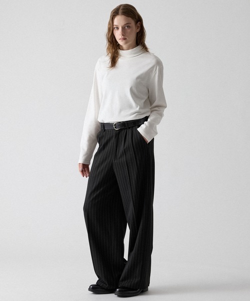 CLEL(クレイル)の「【CLEL】Giza Cotton Turtleneck T-Shirt / ギザコットン タートルネックTシャツ(ロンT/吸水速乾)(Tシャツ/カットソー・メンズ・ホワイト/ワインレッド/ブラック・S/XS/L/M)」の18枚目の写真