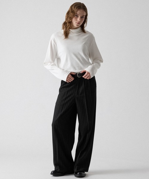 CLEL(クレイル)の「【CLEL】Giza Cotton Turtleneck T-Shirt / ギザコットン タートルネックTシャツ(ロンT/吸水速乾)(Tシャツ/カットソー・メンズ・ホワイト/ワインレッド/ブラック・S/XS/L/M)」の19枚目の写真