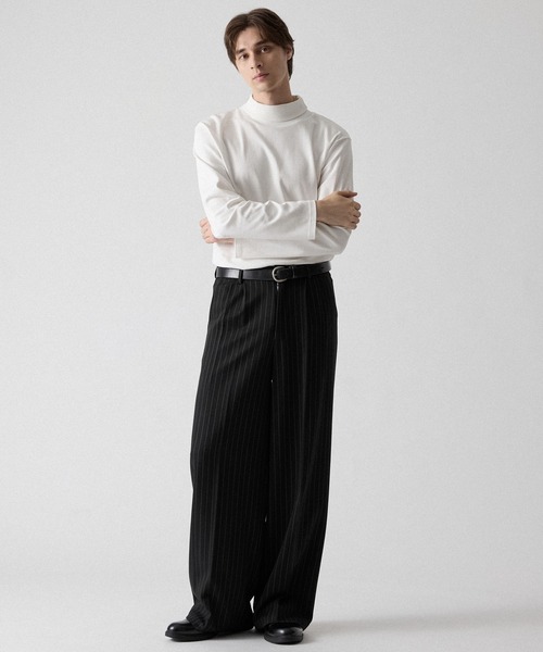 CLEL(クレイル)の「【CLEL】Giza Cotton Turtleneck T-Shirt / ギザコットン タートルネックTシャツ(ロンT/吸水速乾)(Tシャツ/カットソー・メンズ・ホワイト/ワインレッド/ブラック・S/XS/L/M)」の22枚目の写真