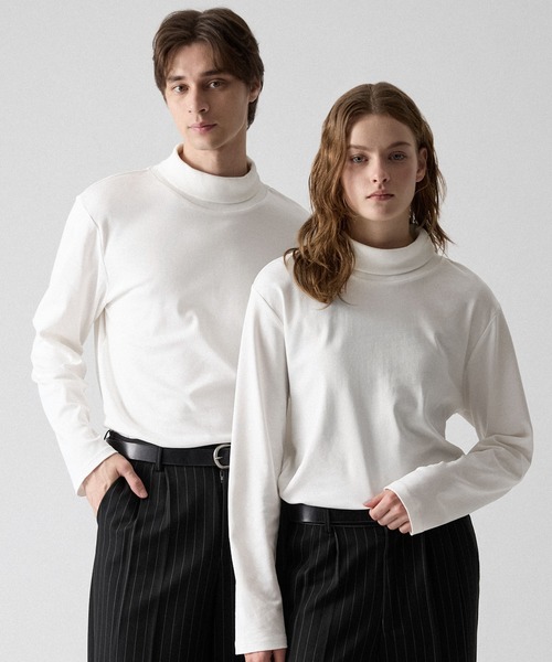 CLEL(クレイル)の「【CLEL】Giza Cotton Turtleneck T-Shirt / ギザコットン タートルネックTシャツ(ロンT/吸水速乾)(Tシャツ/カットソー・メンズ・ホワイト/ワインレッド/ブラック・S/XS/L/M)」の13枚目の写真