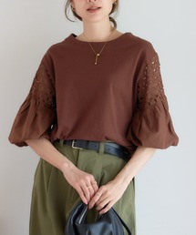 刺繍レーススリーブプルオーバー