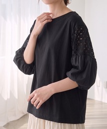 刺繍レーススリーブプルオーバー