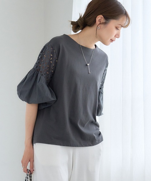 GROWING RICH(グローウィングリッチ)の「刺繍レーススリーブプルオーバー(Tシャツ/カットソー・レディース・オフホワイト/ブラウン/ブラック/チャコールグレー・M/L)」の17枚目の写真