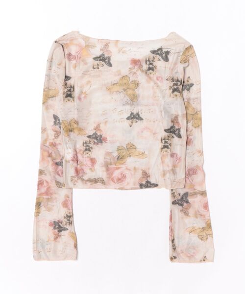 IMARI(イマリ)の「【 IMARI / イマリ 】 クロップド シアー ロングスリーブ トップス(Tシャツ/カットソー・レディース・ピンク/アイボリー・FREE)」の6枚目の写真