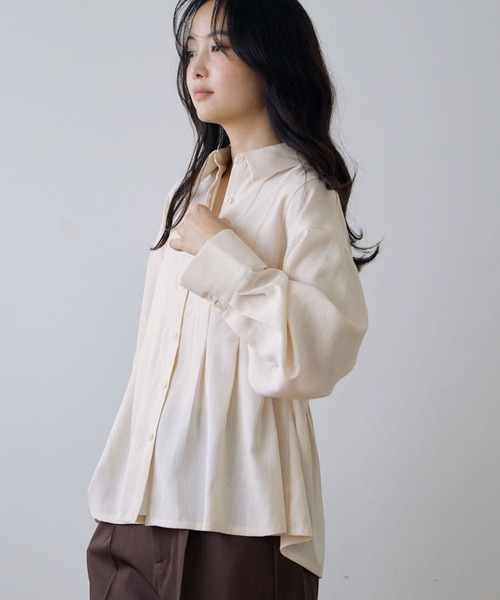 archives(アルシーヴ)の「【ONかわ】ストライプタックシャツ(シャツ/ブラウス・レディース・ベージュ/モカ/ブルー・MEDIUM)」の22枚目の写真
