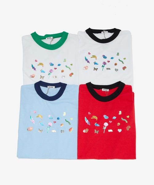 HEY!MrsROSE(ヘイミセスローズ)の「HEY! Mrs ROSE(ヘイ!ミセスローズ)シールプリントリンガーT(Tシャツ/カットソー・レディース・レッド/ブルー/グリーン/ブラック・FREE)」の12枚目の写真