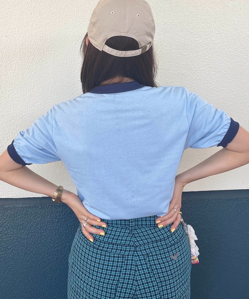 HEY!MrsROSE(ヘイミセスローズ)の「HEY! Mrs ROSE(ヘイ!ミセスローズ)シールプリントリンガーT(Tシャツ/カットソー・レディース・レッド/ブルー/グリーン/ブラック・FREE)」の9枚目の写真