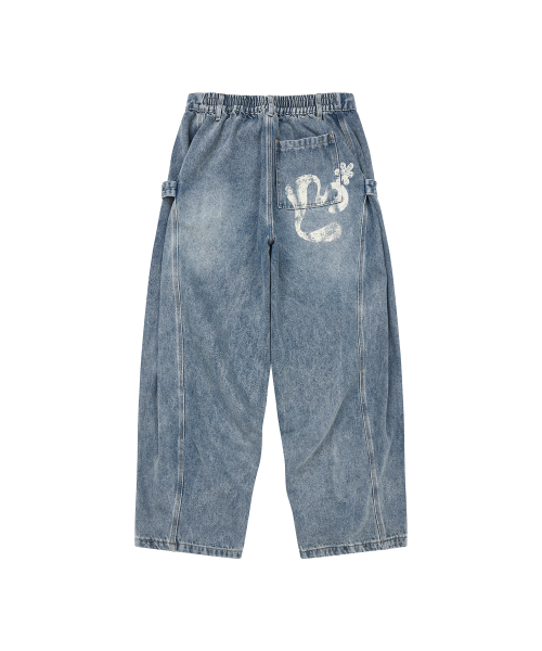 LMR(エルエムアール)の「ツーウェイバルーンウォッシングデニムパンツBLUE(デニムパンツ・レディース・ブルー・SMALL/MEDIUM)」の4枚目の写真