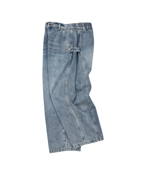 LMR(エルエムアール)の「ツーウェイバルーンウォッシングデニムパンツBLUE(デニムパンツ・レディース・ブルー・SMALL/MEDIUM)」の5枚目の写真