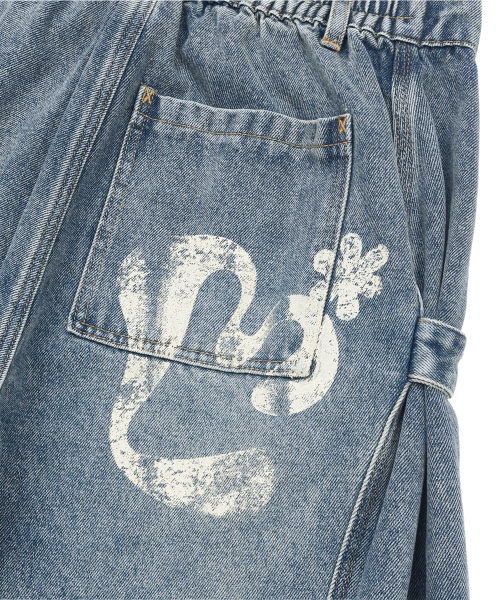 LMR(エルエムアール)の「ツーウェイバルーンウォッシングデニムパンツBLUE(デニムパンツ・レディース・ブルー・SMALL/MEDIUM)」の8枚目の写真