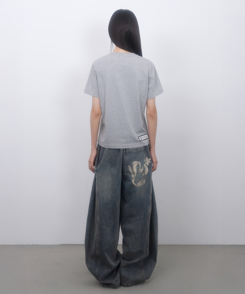 LMR(エルエムアール)の「ツーウェイバルーンウォッシングデニムパンツBLUE(デニムパンツ・レディース・ブルー・SMALL/MEDIUM)」の9枚目の写真