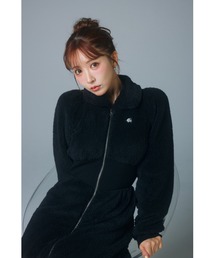 Logo Embroidery Boa Dress