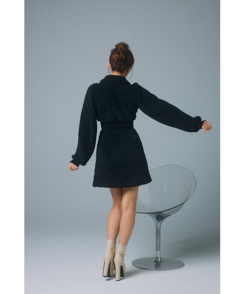 MISTREASS（ミストレアス）の「Logo Embroidery Boa Dress（ワンピース・レディース・ブラック・FREE）」の5枚目の写真