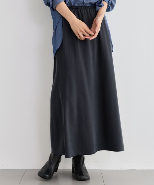 BARNYARDSTORM（バンヤードストーム）の「BARNYARDSTORM / フィブリルバイアススカート/JAPAN FABRIC（スカート・レディース・ブラック/カーキ・S/M）」の2枚目の写真