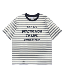 RAYFIKERS（レイフィカース）の「マルチストライプクロップショートスリーブ MQ2TU278_IVORY（Tシャツ/カットソー）」