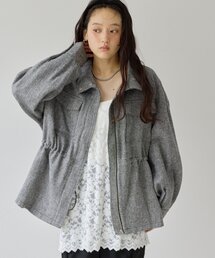 【Noka】ツイードスタンドギャザーブルゾン《WEB限定》