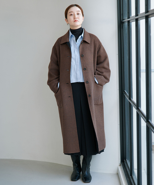 IENA（イエナ）の「Super160 リバーシブルステンコート（ステンカラーコート・レディース・ブラック/ベージュ/ネイビー・38/36）」の9枚目の写真