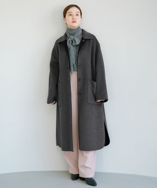 IENA（イエナ）の「Super160 リバーシブルステンコート（ステンカラーコート・レディース・ブラック/ベージュ/ネイビー・38/36）」の16枚目の写真