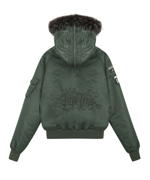 LUVISTRUE(ラヴイズトゥルー)の「RL FUR TRIM PATCH BOMBER JACKET(KHAKI)(ブルゾン・レディース・その他・FREE)」の3枚目の写真