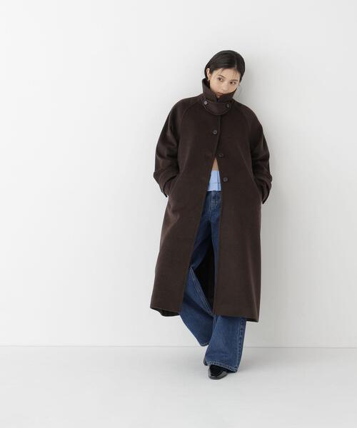 NATURAL BEAUTY BASIC（ナチュラルビューティーベーシック）の「ステンカラーロングコート（ステンカラーコート・レディース・ネイビー/ダークブラウン/ベージュ・X-SMALL/MEDIUM/SMALL）」の9枚目の写真