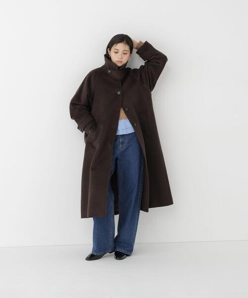 NATURAL BEAUTY BASIC（ナチュラルビューティーベーシック）の「ステンカラーロングコート（ステンカラーコート・レディース・ネイビー/ダークブラウン/ベージュ・X-SMALL/MEDIUM/SMALL）」の11枚目の写真