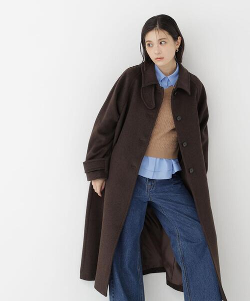 NATURAL BEAUTY BASIC（ナチュラルビューティーベーシック）の「ステンカラーロングコート（ステンカラーコート・レディース・ネイビー/ダークブラウン/ベージュ・X-SMALL/MEDIUM/SMALL）」の15枚目の写真