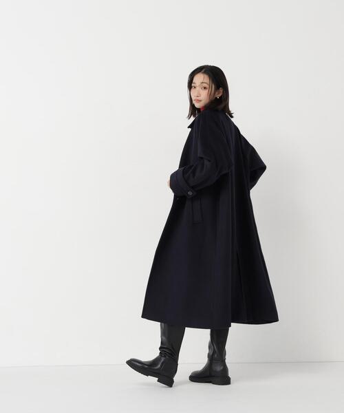 NATURAL BEAUTY BASIC（ナチュラルビューティーベーシック）の「ステンカラーロングコート（ステンカラーコート・レディース・ネイビー/ダークブラウン/ベージュ・X-SMALL/MEDIUM/SMALL）」の19枚目の写真