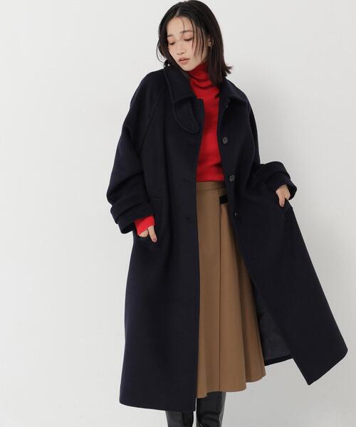 NATURAL BEAUTY BASIC（ナチュラルビューティーベーシック）の「ステンカラーロングコート（ステンカラーコート・レディース・ネイビー/ダークブラウン/ベージュ・X-SMALL/MEDIUM/SMALL）」の20枚目の写真