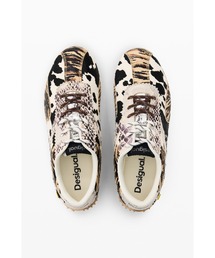 Multi animal print leather high-top sneaker / マルチアニマルプリントレザーハイトップスニーカー