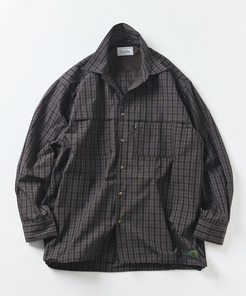 Foxfire(フォックスファイヤー)の「Foxfire/フォックスファイヤー 別注 フィッシングポケット ロングスリーブ スピンドルシャツ(シャツ/ブラウス・メンズ・ライトグレー/ベージュ/ブラウン/グリーン・MEDIUM/LARGE)」の2枚目の写真