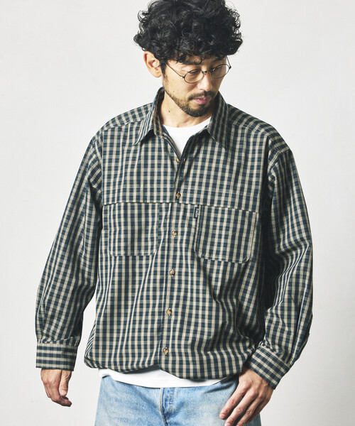 Foxfire(フォックスファイヤー)の「Foxfire/フォックスファイヤー 別注 フィッシングポケット ロングスリーブ スピンドルシャツ(シャツ/ブラウス・メンズ・ライトグレー/ベージュ/ブラウン/グリーン・MEDIUM/LARGE)」の4枚目の写真