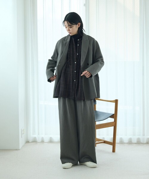 LOISIR(ロワズィール)の「ウールガーゼ断ち切りフリルブラウス(シャツ/ブラウス・レディース・ブラウン/ベージュ・FREE)」の7枚目の写真