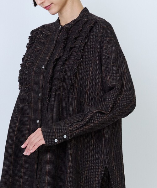 LOISIR(ロワズィール)の「ウールガーゼ断ち切りフリルブラウス(シャツ/ブラウス・レディース・ブラウン/ベージュ・FREE)」の19枚目の写真