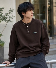 【web別注】GERRY ジェリー メンズ裏起毛スウェット ヘンリネック 前開き