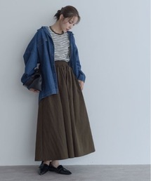 タック ボリューム フレア スカート