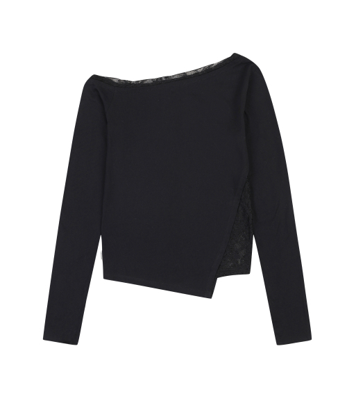 ORDINARY HOLIDAY（オーディナリー ホリデー）の「LACE LAYERED LONG SLEEVE T-SHIRT [BLACK]（Tシャツ/カットソー・レディース・その他・FREE）」の2枚目の写真