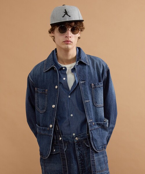 40ct&525(フォーティーカラッツアンドゴーニーゴ)の「【525DENIM】14ozデニム カバーオール(デニムジャケット・メンズ・ブルー系その他/ネイビー・02/03/04)」の4枚目の写真