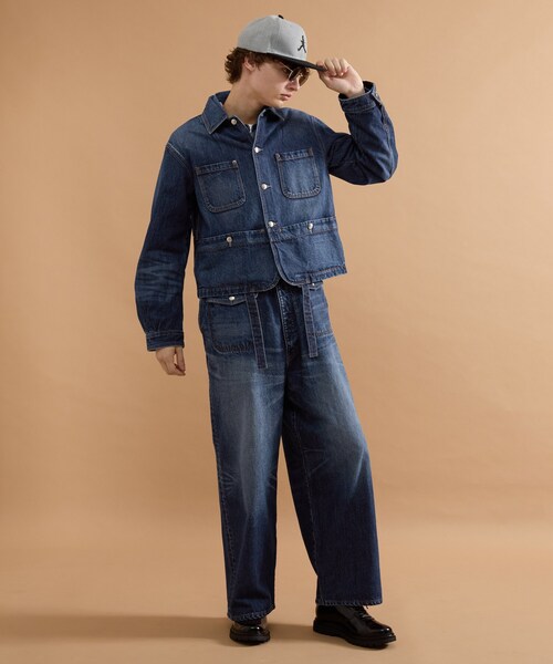 40ct&525(フォーティーカラッツアンドゴーニーゴ)の「【525DENIM】14ozデニム カバーオール(デニムジャケット・メンズ・ブルー系その他/ネイビー・02/03/04)」の7枚目の写真