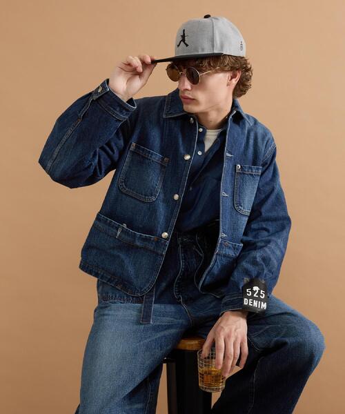 40ct&525(フォーティーカラッツアンドゴーニーゴ)の「【525DENIM】14ozデニム カバーオール(デニムジャケット・メンズ・ブルー系その他/ネイビー・02/03/04)」の8枚目の写真